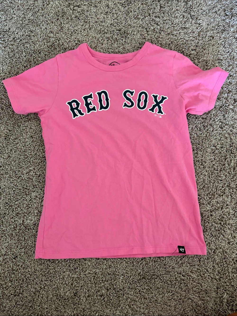 47 Brand Pink 'Red Sox' Kids Short Sleeve Tee